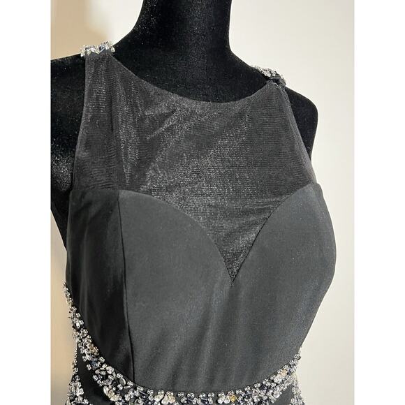 Stunning Rachel Allan Black Beaded Sleeveless Dress Prom Formal 8 MUST SEE!!! - Picture 6 of 12